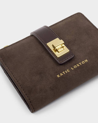 Katie Loxton Orin Twist Lock Wallet - Bitter Chocolate