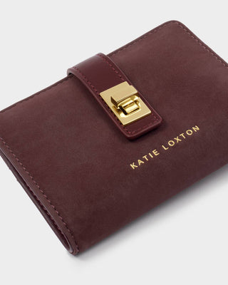 Katie Loxton Orin Twist Lock Wallet - Cherry Suedette