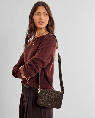 Katie Loxton Avery Small Crossbody Bag - Chocolate Leopard
