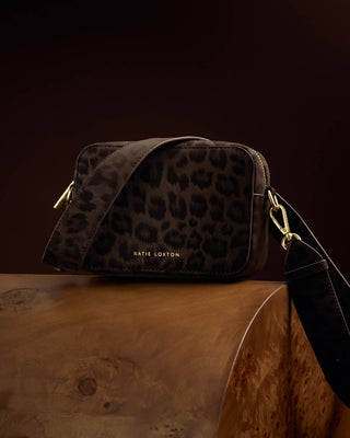 Katie Loxton Avery Small Crossbody Bag - Chocolate Leopard