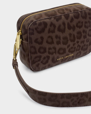 Katie Loxton Avery Small Crossbody Bag - Chocolate Leopard