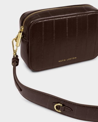 Katie Loxton Avery Small Crossbody Bag - Chocolate Eel