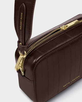 Katie Loxton Avery Small Crossbody Bag - Chocolate Eel