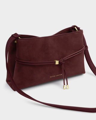 Katie Loxton Lori Suedette Crossbody Bag - Cherry