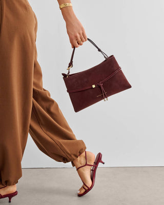 Katie Loxton Lori Suedette Crossbody Bag - Cherry