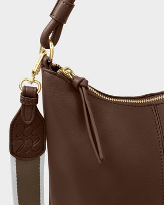 Katie Loxton Hallie Satchel Bag - Dark Chocolate