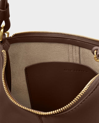 Katie Loxton Hallie Satchel Bag - Dark Chocolate