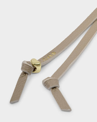 Katie Loxton Bow Charm Keychain - Taupe/Off White