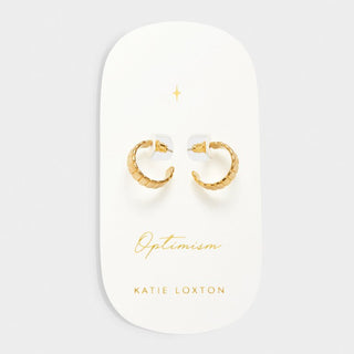 Katie Loxton 'Optimism' Waterproof Gold Amulet Hoop Earrings