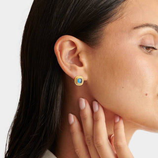 Katie Loxton Sofia Azure Button Stud Earrings