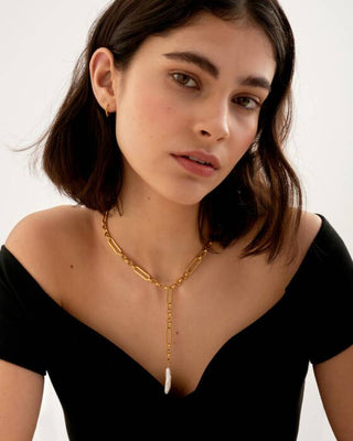 Katie Loxton Allure Pearl Lariat Necklace