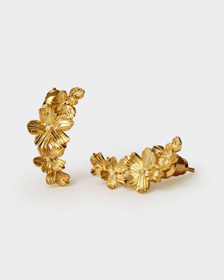 Katie Loxton Floramour Waterproof Gold Crawler Earrings