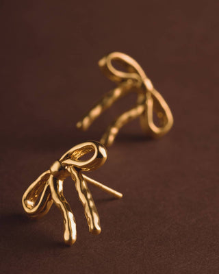 Katie Loxton Novelle Waterproof Gold Bow Earrings
