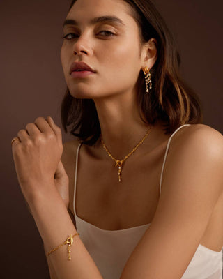 Katie Loxton Champagne Hour Waterproof Gold Drop Earrings