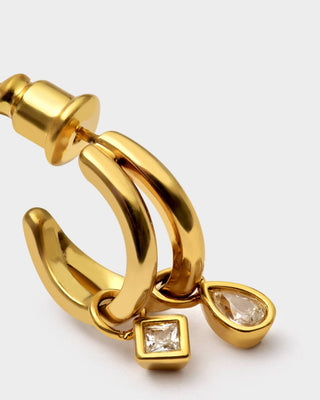 Katie Loxton Champagne Hour Small Drop Hoop Earrings