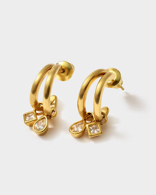 Katie Loxton Champagne Hour Small Drop Hoop Earrings