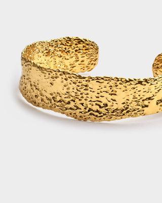 Katie Loxton Luxe Lock Textured Waterproof Gold Bangle
