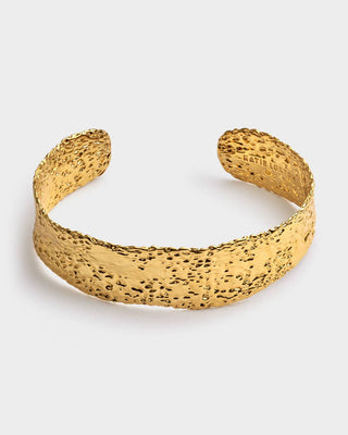 Katie Loxton Luxe Lock Textured Waterproof Gold Bangle