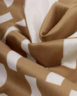 Katie Loxton Satin Multiway Scarf - Checkered - Off White/Caramel