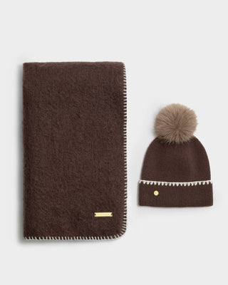 Katie Loxton Whipstitch Scarf - Chocolate