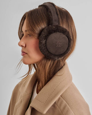 Katie Loxton Faux Suede Earmuffs - Chocolate