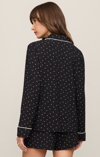 Z Supply Lounge Luxe Dot PJ Top - Black
