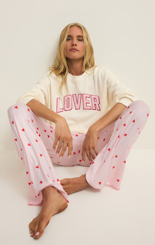Z Supply Lounge Luxe Heart Pant - Pink Marshmallow