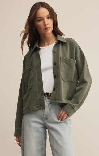 Z Supply All Day Cropped Knit Jacket - Hunter Green