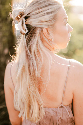 Teleties Open Coconut White Small Hair Clip
