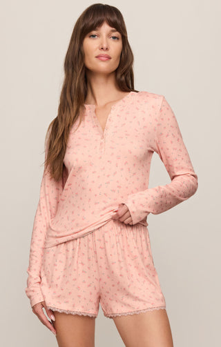 Z Supply Better Off Ditsy Long Sleeve Top - Rosewater