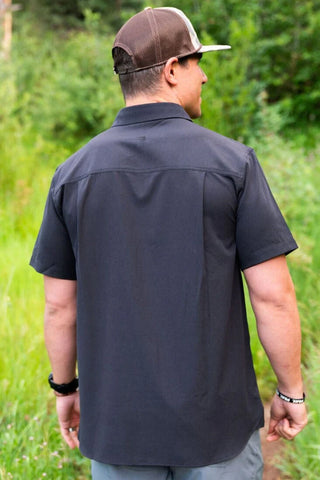 Burlebo Performance Button Up - Heather Black
