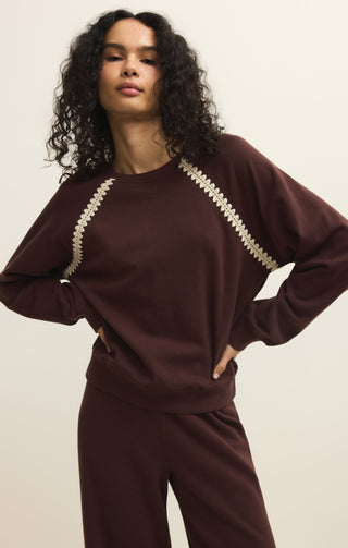Z Supply All Around Sweatshirt - Chocolate Cherry