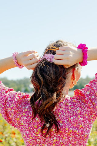 Teleties Rose All Day Large Silk Scrunchies