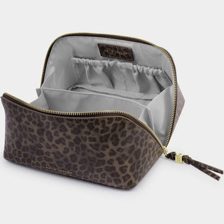 Katie Loxton Soho Medium Makeup Bag / Wash Bag - Leopard