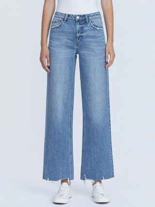 Vervet High Rise Wide Leg Denim w/ Destructed Hem