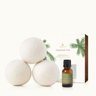 Thymes Frasier Fir® Wool Dryer Balls & Laundry Fragrance Oil Set
