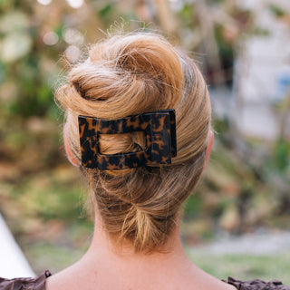 Teleties Tortoise Large Flat Rectangle Hair Clip