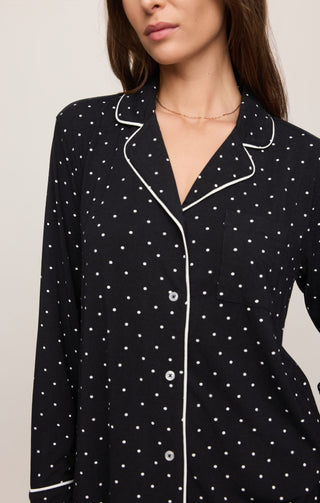 Z Supply Lounge Luxe Dot PJ Top - Black