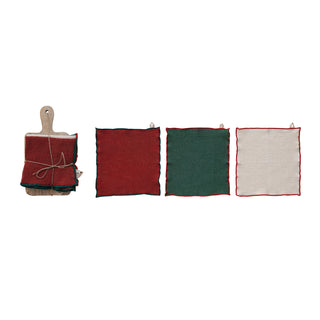 Set of 3 Holiday Dish Cloths w/ Cheeseboard