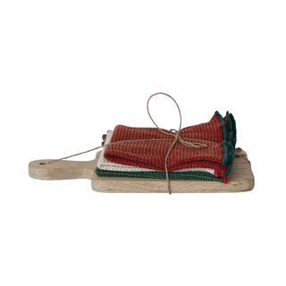 Set of 3 Holiday Dish Cloths w/ Cheeseboard