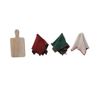 Set of 3 Holiday Dish Cloths w/ Cheeseboard