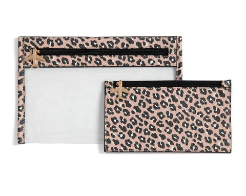 Shiraleah Lexington Assorted Set of 2 Travel Pouches - Leopard