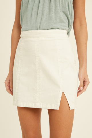 Clothing - Skirt Ivory Mini w/Side Slit