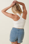 Clothing - Top Ivory Cross Neck Halter