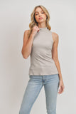 Clothing - Top Sand Mock Neck Sleeveless