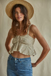 Clothing - Top Natural Checkered Crop