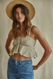 Clothing - Top Natural Checkered Crop