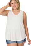 Clothing - Tank Plus Bone V-Neck Top