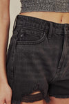 Kan Can Faded Black High Rise Mom Shorts