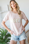 Clothing - Top Blush Wifey Patch Shirt